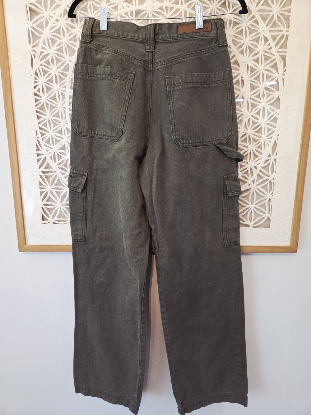 Cello Denim Wide-leg Cargo Pants High Rise Size 1 Olive - Picture 5 of 10